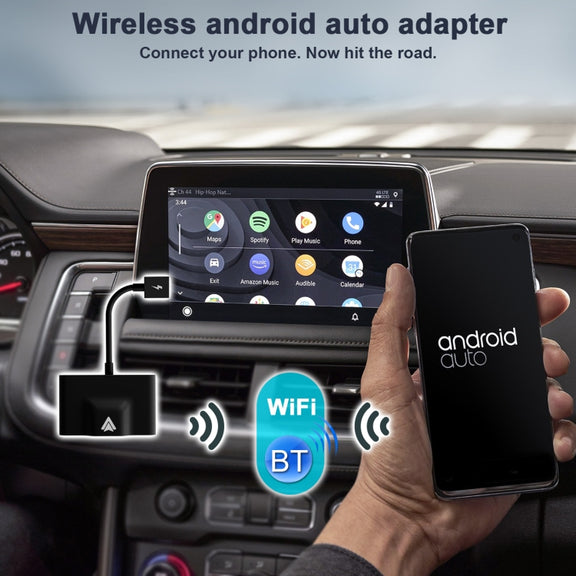 THT-020-3+ USB + USB-C / Type-C Wired to Wireless Carplay Adapter for Android Smartphone(Black)