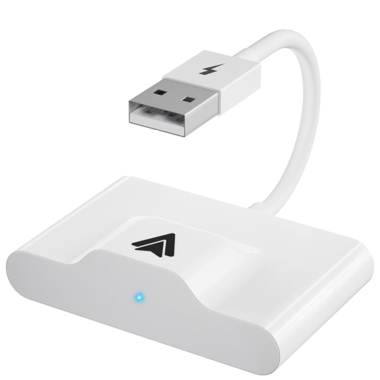 THT-020-3+ USB + USB-C / Type-C Wired to Wireless Carplay Adapter for Android Smartphone(White)