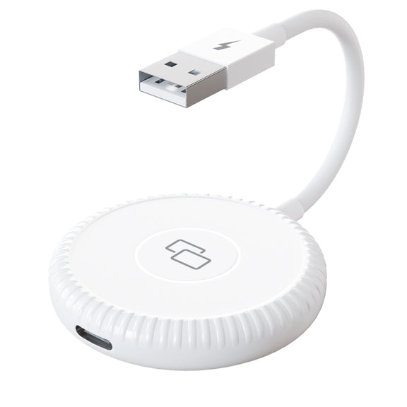 THT-020-6 USB + USB-C / Type-C Carplay Mirror Adapter for iPhone(White)
