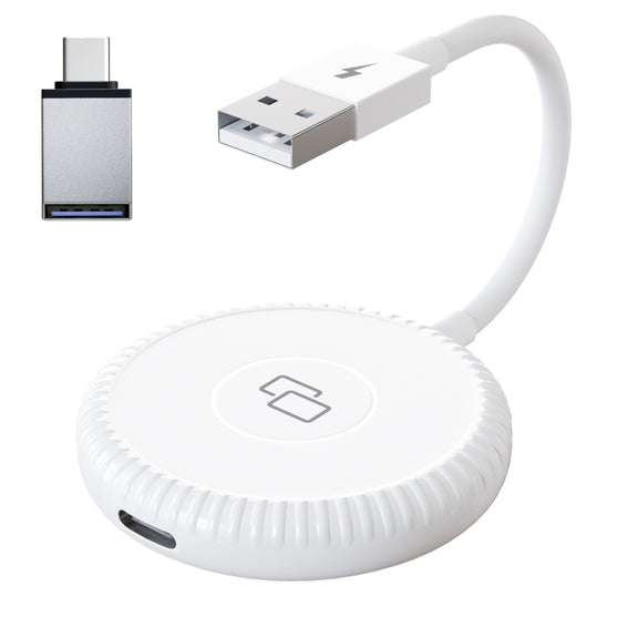 THT-020-6 USB + USB-C / Type-C Carplay Mirror Adapter for iPhone(White)
