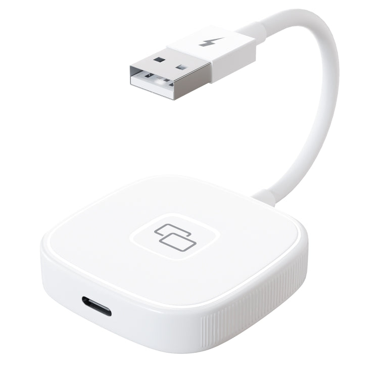 THT-020-7 USB + USB-C / Type-C Carplay Mirror Adapter for iPhone(White)