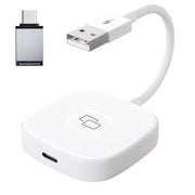 THT-020-7 USB + USB-C / Type-C Carplay Mirror Adapter for iPhone(White)