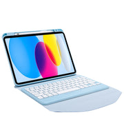 Z10B For iPad 10th Gen 10.9 2022 Pen Slot Bluetooth Keyboard Leather Tablet Case(Blue)