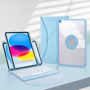 Z10B For iPad 10th Gen 10.9 2022 Pen Slot Bluetooth Keyboard Leather Tablet Case(Blue)