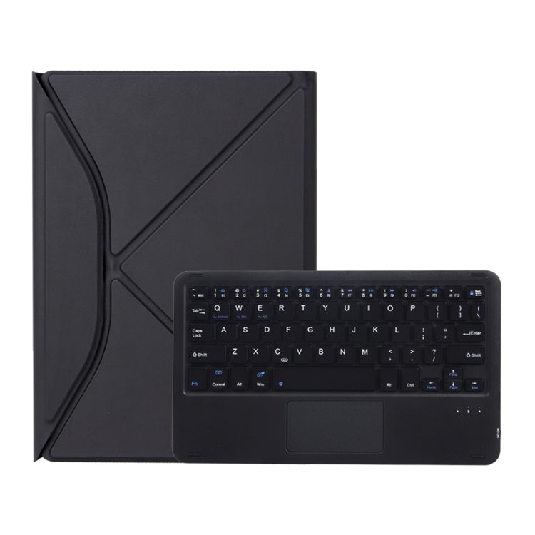 Z10B-A For iPad 10th Gen 10.9 2022 / 11 2025 Pen Slot Touchpad Bluetooth Keyboard Leather Tablet Case(Black)