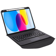 Z10B-A For iPad 10th Gen 10.9 2022 / 11 2025 Pen Slot Touchpad Bluetooth Keyboard Leather Tablet Case(Black)