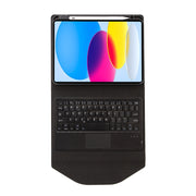 Z10B-A For iPad 10th Gen 10.9 2022 / 11 2025 Pen Slot Touchpad Bluetooth Keyboard Leather Tablet Case(Black)