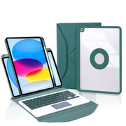 Z10B-A For iPad 10th Gen 10.9 2022 Pen Slot Touchpad Bluetooth Keyboard Leather Tablet Case(Green)