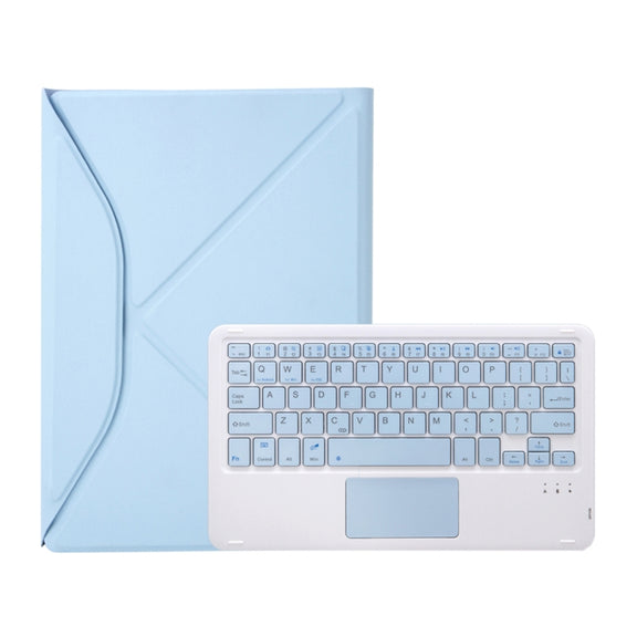 Z10B-A For iPad 10th Gen 10.9 2022 Pen Slot Touchpad Bluetooth Keyboard Leather Tablet Case(Sky Blue)