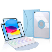Z10B-AS For iPad 10th Gen 10.9 2022 Pen Slot Touchpad Backlight Bluetooth Keyboard Leather Tablet Case(Sky Blue)