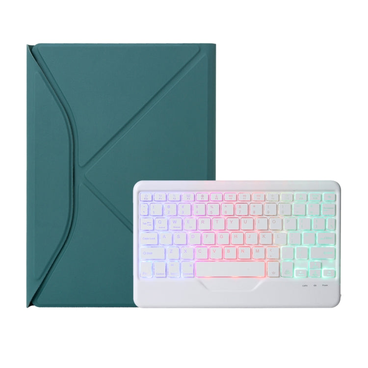 Z10BS For iPad 10th Gen 10.9 2022 Pen Slot Backlight Bluetooth Keyboard Leather Tablet Case(Green)
