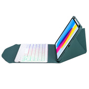 Z10BS For iPad 10th Gen 10.9 2022 Pen Slot Backlight Bluetooth Keyboard Leather Tablet Case(Green)