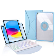 Z10BS For iPad 10th Gen 10.9 2022 / 11 2025 Pen Slot Backlight Bluetooth Keyboard Leather Tablet Case(Sky Blue)