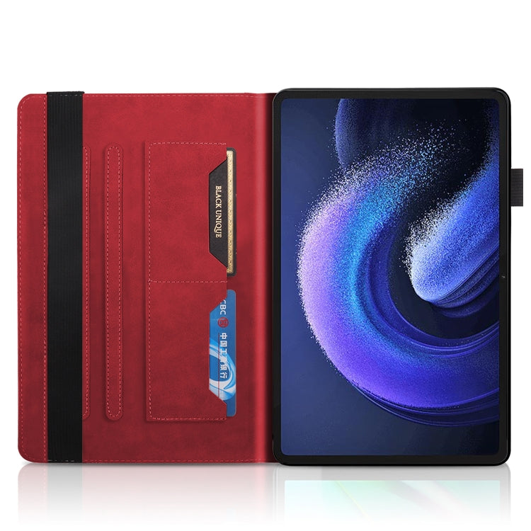 For Xiaomi Pad 6 / Pad 6 Pro Life Tree Series Horizontal Flip Leather Tablet Case(Red)