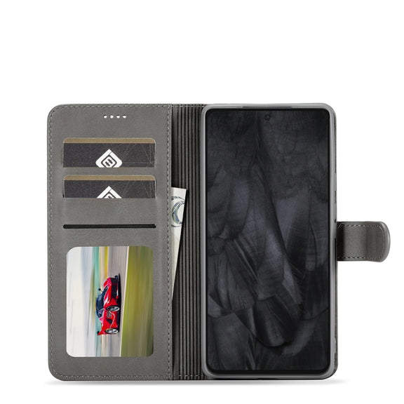For Google Pixel 8 Pro LC.IMEEKE Calf Texture Horizontal Flip Leather Case(Grey)