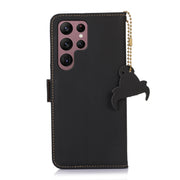 For Samsung Galaxy S24 Ultra 5G Genuine Leather Magnetic RFID Leather Phone Case(Black)