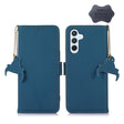 For Samsung Galaxy S24 5G Genuine Leather Magnetic RFID Leather Phone Case(Blue) - Galaxy S24 5G Cases by PMC Jewellery | Online Shopping South Africa | PMC Jewellery | Buy Now Pay Later Mobicred