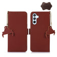 For Samsung Galaxy S24 5G Genuine Leather Magnetic RFID Leather Phone Case(Coffee) - free shipping - PMC Jewellery - Order now!