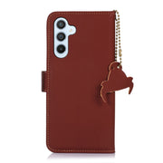 For Samsung Galaxy S24 5G Genuine Leather Magnetic RFID Leather Phone Case(Coffee)