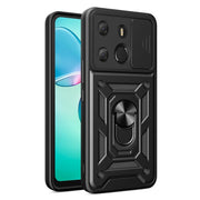 For Tecno Pop 7 Pro / Spark Go 2023 Sliding Camera Cover Design TPU+PC Protective Case(Black)
