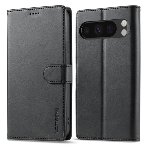 For Google Pixel 9 Pro XL LC.IMEEKE Calf Texture Flip Leather Phone Case(Black)