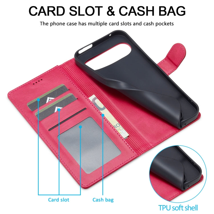For Google Pixel 9 Pro XL LC.IMEEKE Calf Texture Flip Leather Phone Case(Red)