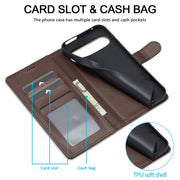 For Google Pixel 9 / 9 Pro LC.IMEEKE Calf Texture Flip Leather Phone Case(Brown)
