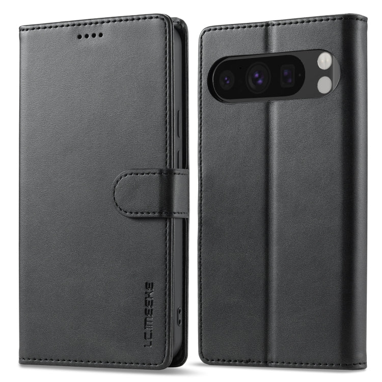 For Google Pixel 9 / 9 Pro LC.IMEEKE Calf Texture Flip Leather Phone Case(Black)