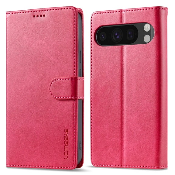 For Google Pixel 9 / 9 Pro LC.IMEEKE Calf Texture Flip Leather Phone Case(Red)