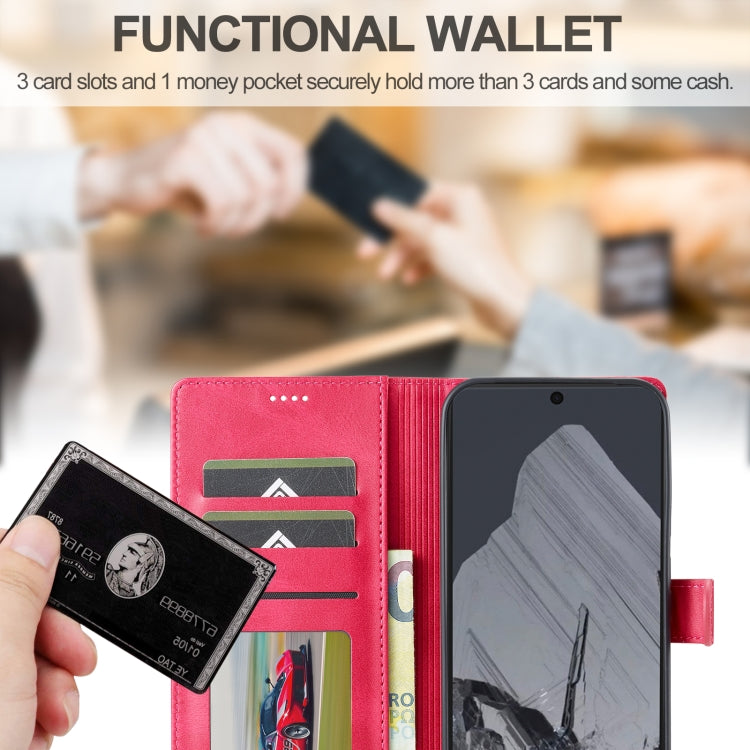 For Google Pixel 9 / 9 Pro LC.IMEEKE Calf Texture Flip Leather Phone Case(Red)