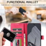 For Google Pixel 9 / 9 Pro LC.IMEEKE Calf Texture Flip Leather Phone Case(Red)