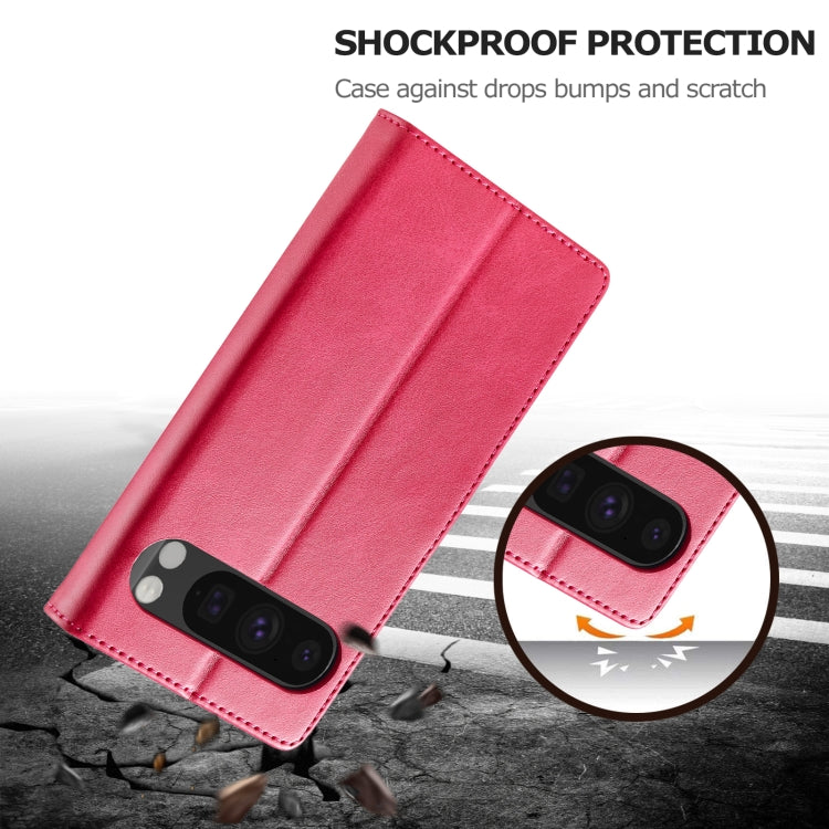 For Google Pixel 9 / 9 Pro LC.IMEEKE Calf Texture Flip Leather Phone Case(Red)