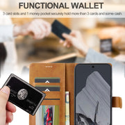 For Google Pixel 9 / 9 Pro LC.IMEEKE Calf Texture Flip Leather Phone Case(Yellow)