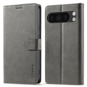 For Google Pixel 9 / 9 Pro LC.IMEEKE Calf Texture Flip Leather Phone Case(Grey)