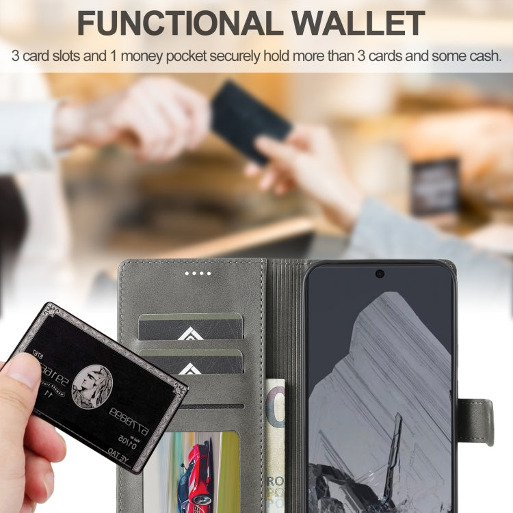 For Google Pixel 9 / 9 Pro LC.IMEEKE Calf Texture Flip Leather Phone Case(Grey)
