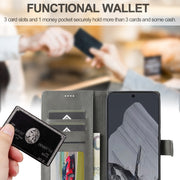 For Google Pixel 9 / 9 Pro LC.IMEEKE Calf Texture Flip Leather Phone Case(Grey)