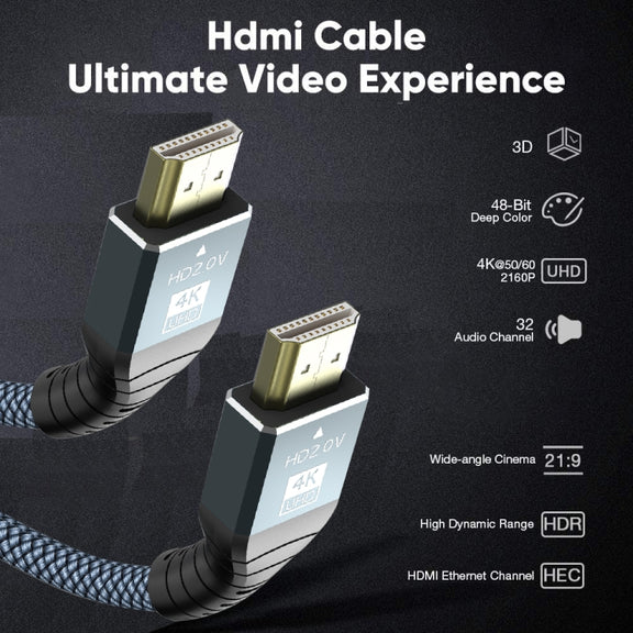 5m HDMI 2.0 Version 4K 60Hz HD Cable(Grey)