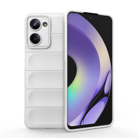For Realme 10 Pro 5G Magic Shield TPU + Flannel Phone Case(White)
