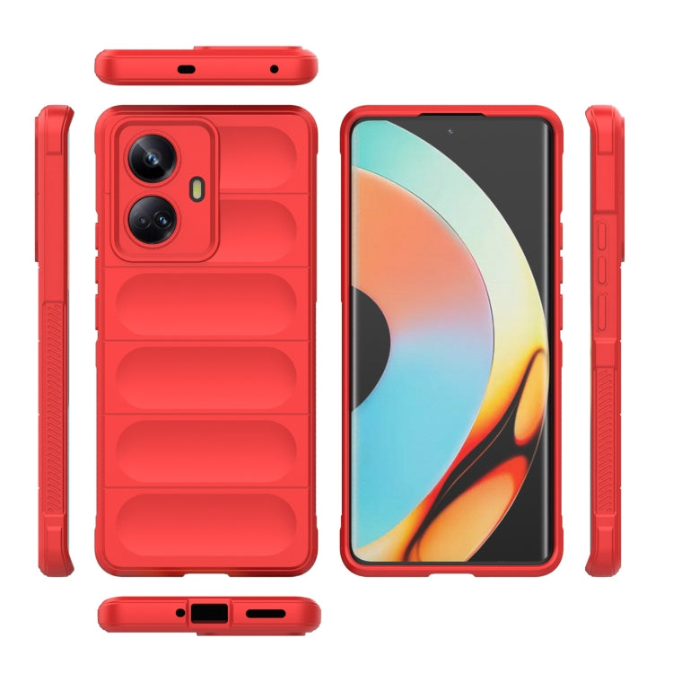 For Realme 10 Pro+ 5G Magic Shield TPU + Flannel Phone Case(Red)