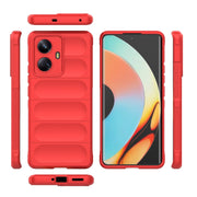 For Realme 10 Pro+ 5G Magic Shield TPU + Flannel Phone Case(Red)
