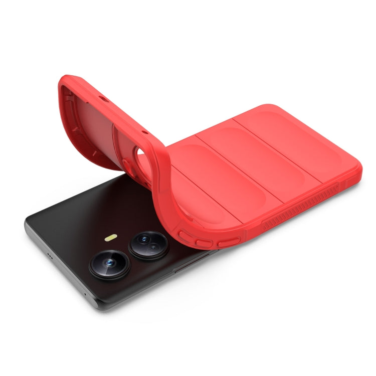 For Realme 10 Pro+ 5G Magic Shield TPU + Flannel Phone Case(Red)