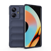 For Realme 10 Pro+ 5G Magic Shield TPU + Flannel Phone Case(Dark Blue)