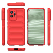 For Realme GT2 Pro Magic Shield TPU + Flannel Phone Case(Light Blue)