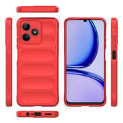 For Realme C53 4G Magic Shield TPU + Flannel Phone Case(Wine Red)