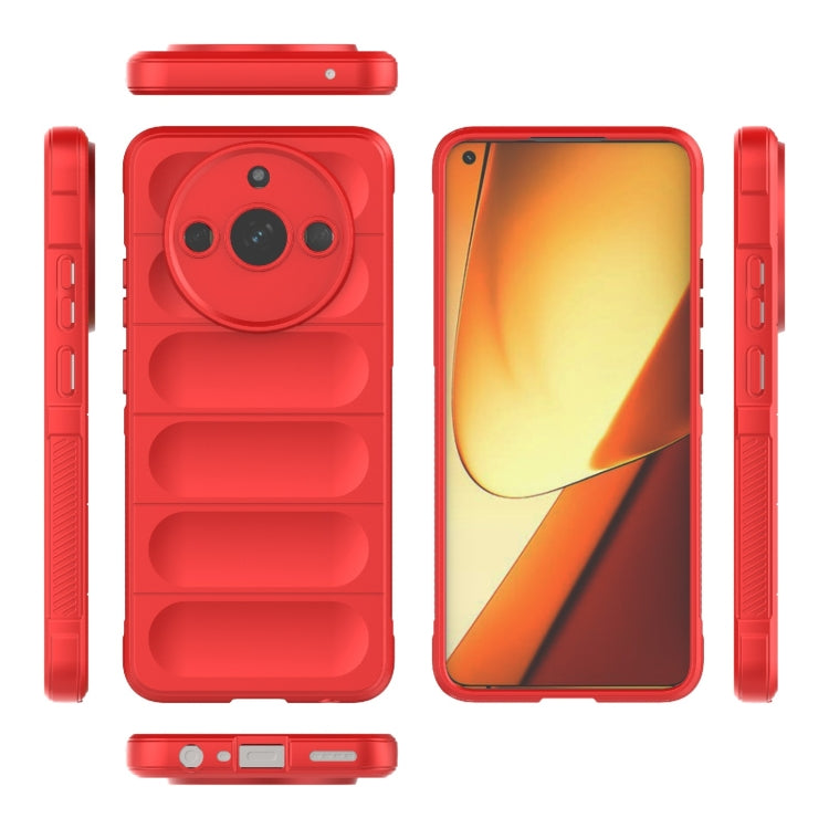 For Realme 11 5G Magic Shield TPU + Flannel Phone Case(Dark Blue)
