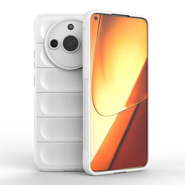 For Realme 11 5G Magic Shield TPU + Flannel Phone Case(White)