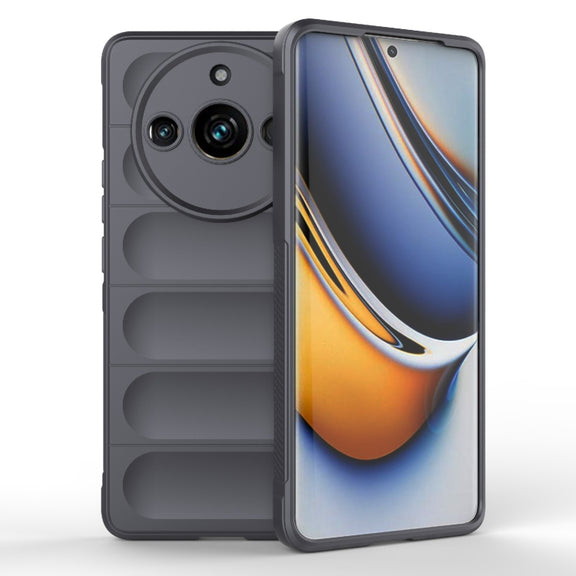 For Realme 11 Pro 5G/11 Pro+ 5G Magic Shield TPU + Flannel Phone Case(Dark Grey)