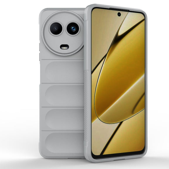 For Realme 11 5G Global Magic Shield TPU + Flannel Phone Case(Grey)