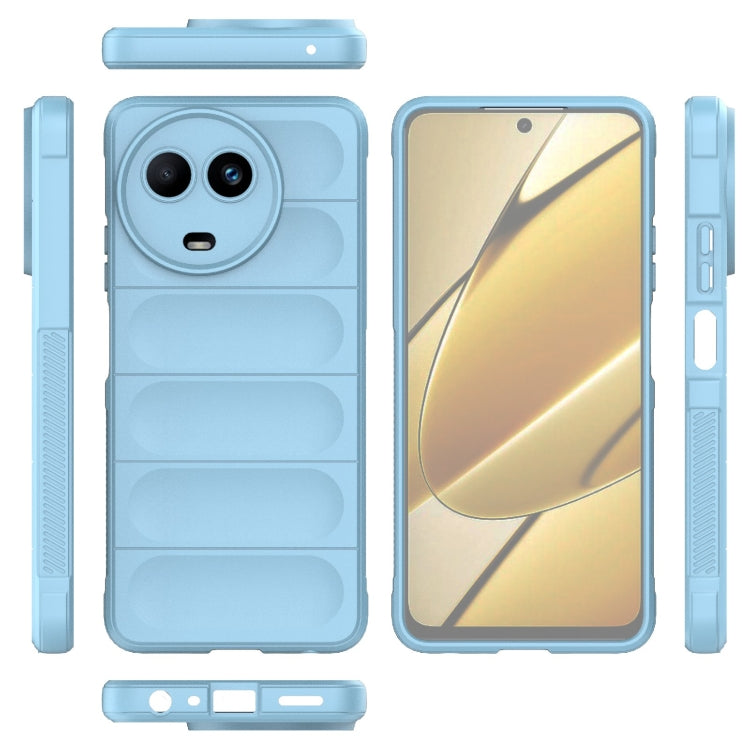 For Realme 11 5G Global Magic Shield TPU + Flannel Phone Case(Light Blue)