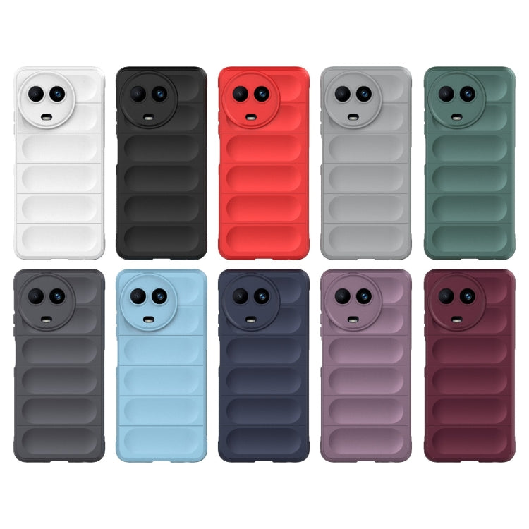For Realme 11 5G Global Magic Shield TPU + Flannel Phone Case(Dark Blue)